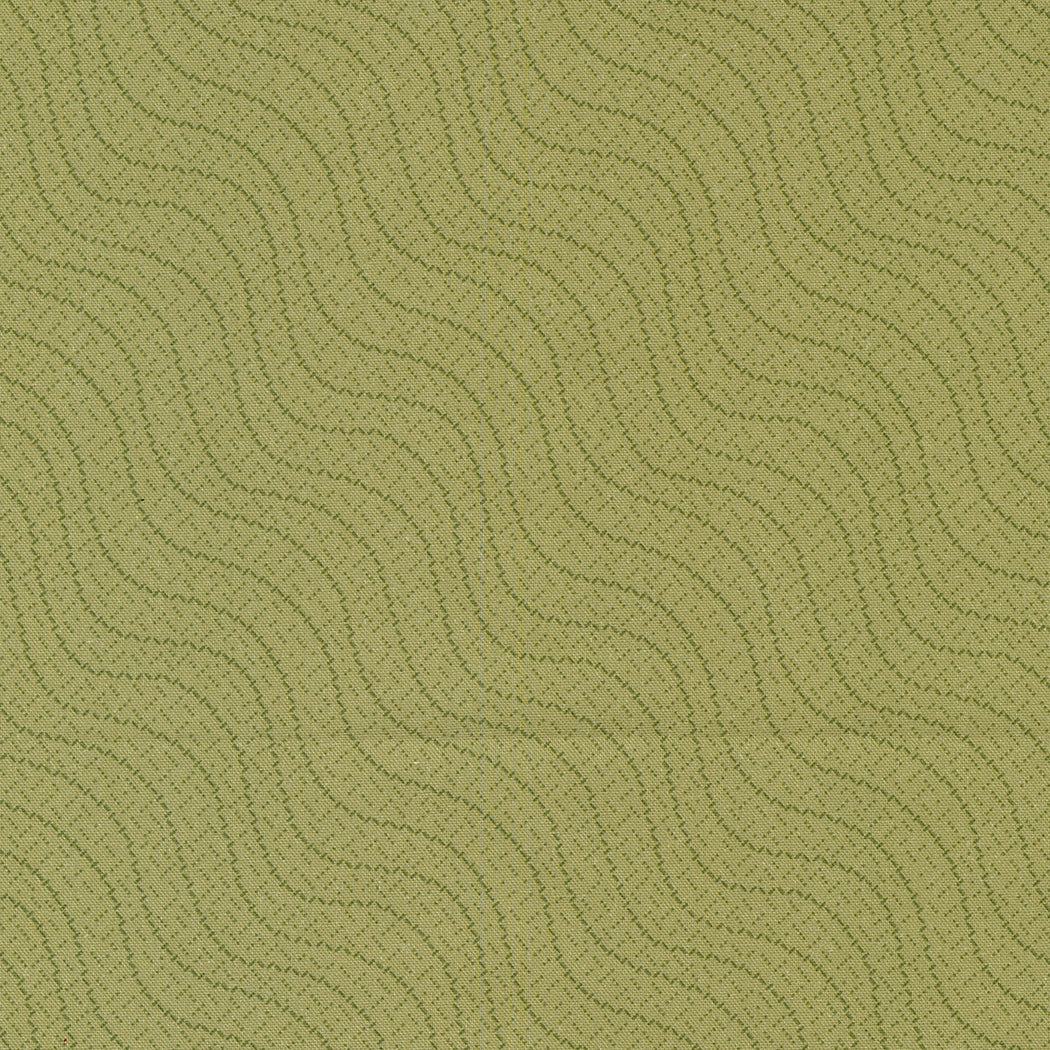Goodnight Irene sage fabric by Betsy Chutchian with wavy stitched pattern for quilting and sewing projects