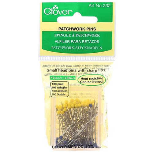 Patchwork Pins Glass Head 100 ct heat resistant iron-proof glass heads in closable case