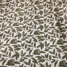 Sale Backing BB38 fabric with green leafy pattern on white background