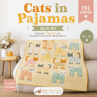 Cats in Pajamas quilt kit featuring Popcorn fabrics by Elizabeth Hartman, 72x72 inches, pre-order shipping November 2026