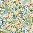 Awakenings Foliage Cream fabric by Jan Mott with watercolor foliage and bluebirds