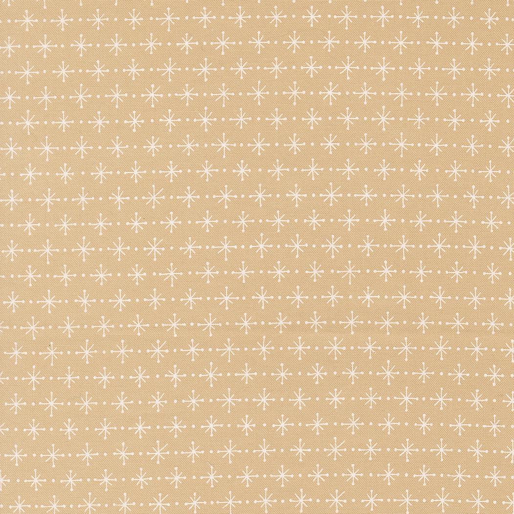 Rosie Twinkling Star Garden Path beige fabric with white star pattern by Joanna Figueroa for Moda Fabrics