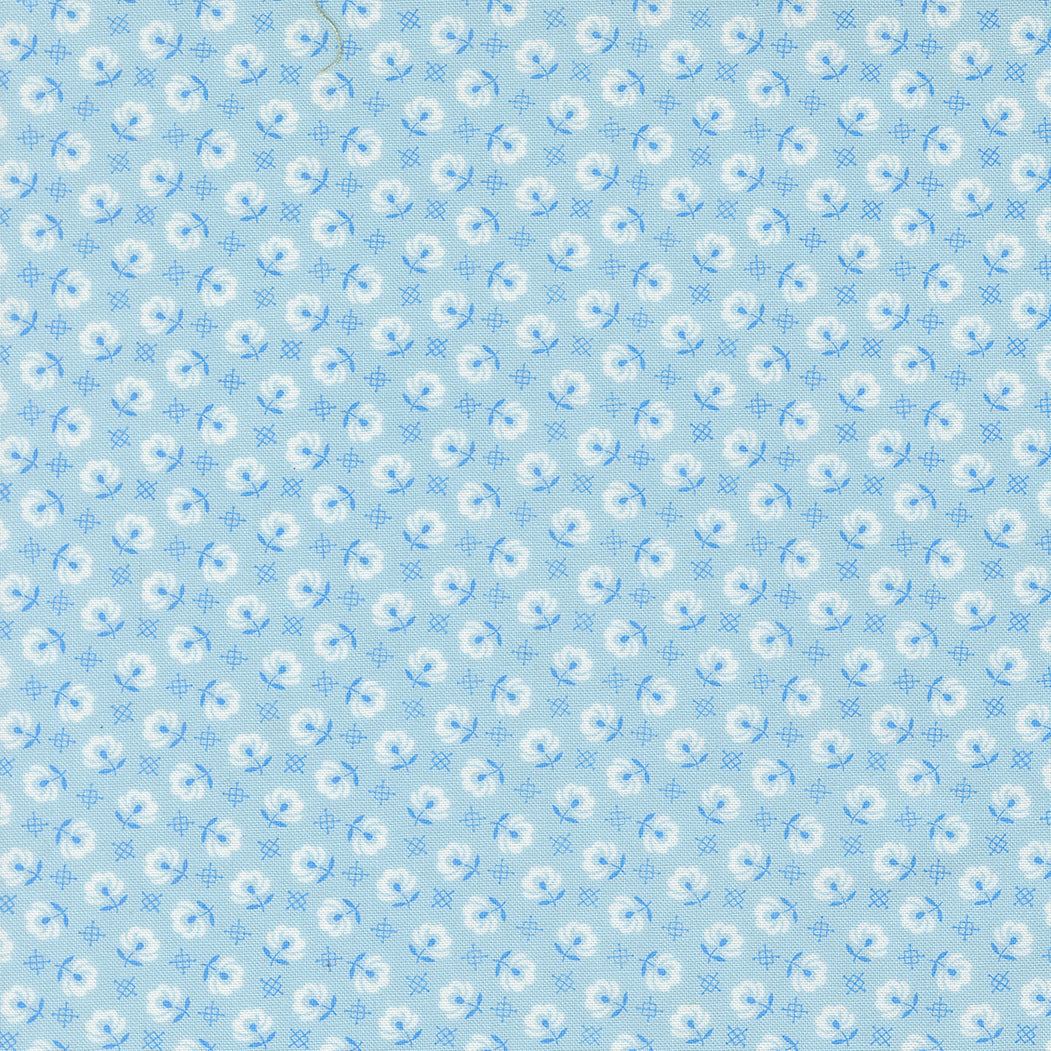 Rosie Prairie Toss Blender Forget Me Not light blue floral fabric by Joanna Figueroa for Moda Fabrics