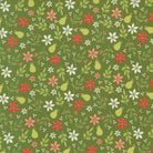 Poinsettia & Pear floral evergreen fabric in red, green, and grey by Sherri & Chelsi for Moda Fabrics