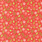 Poinsettia & Pear Floral Geranium fabric by Sherri & Chelsi for Moda Fabrics with red, green, pink, and grey floral and holiday prints
