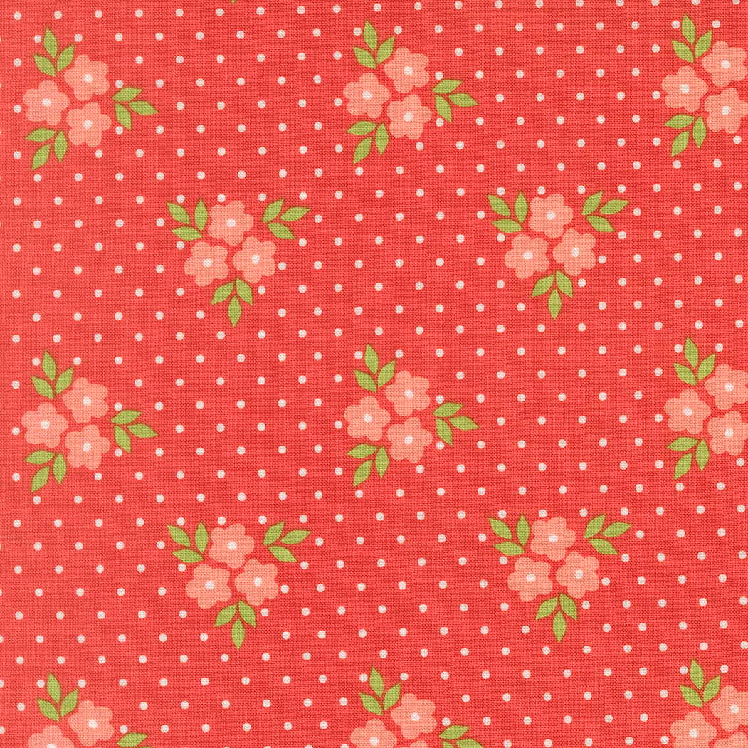 Poinsettia & Pear floral fabric bouquet with poinsettias and pears by Sherri & Chelsi for Moda Fabrics