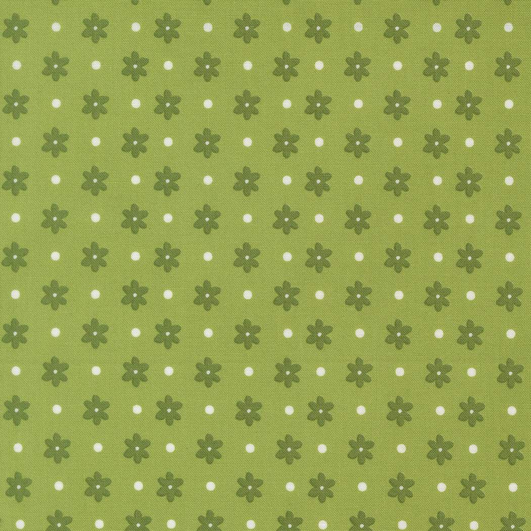 Poinsettia & Pear fabric with daisy dot fresh grass pattern by Sherri & Chelsi for Moda Fabrics