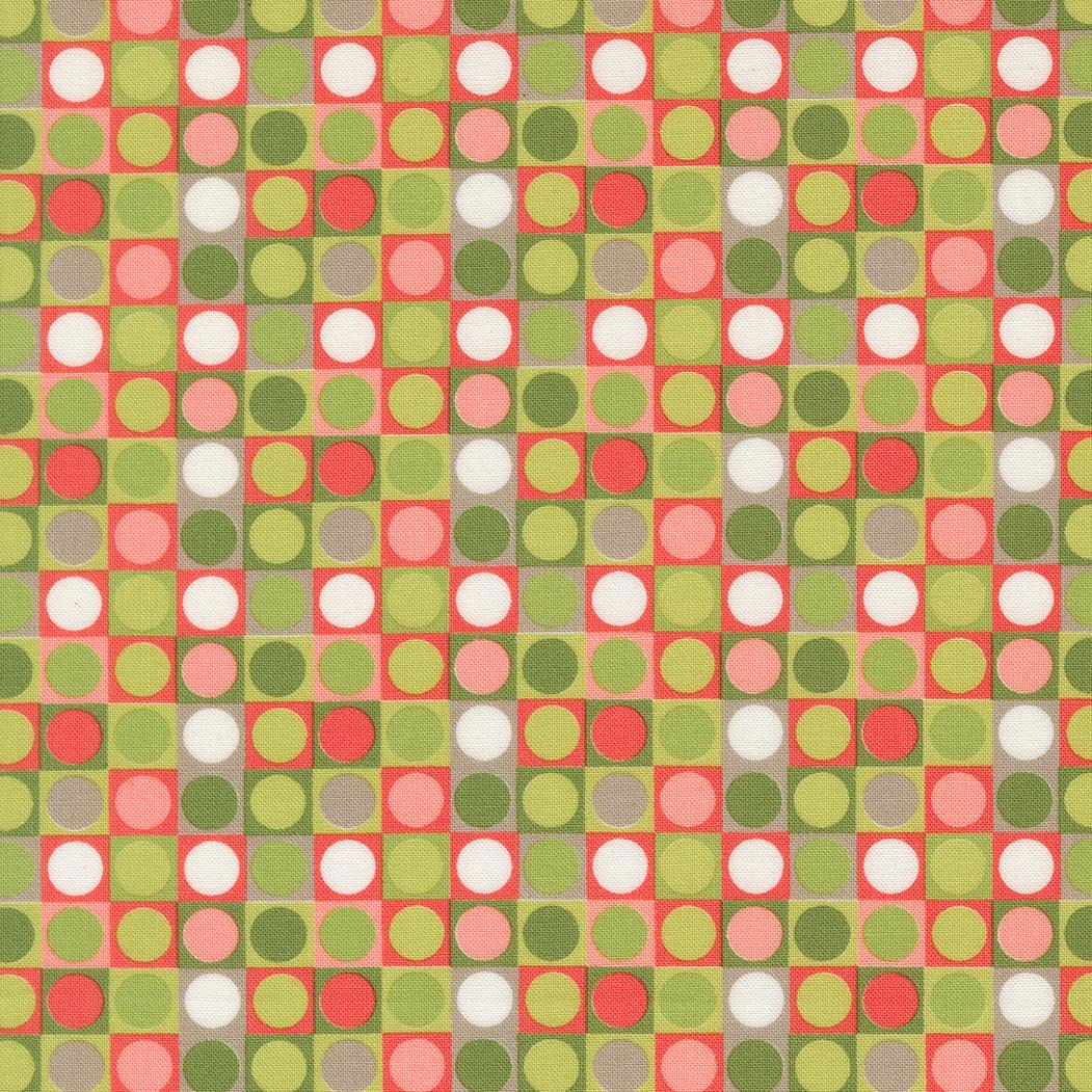 Poinsettia & Pear dots fabric in evergreen by Sherri & Chelsi for Moda Fabrics