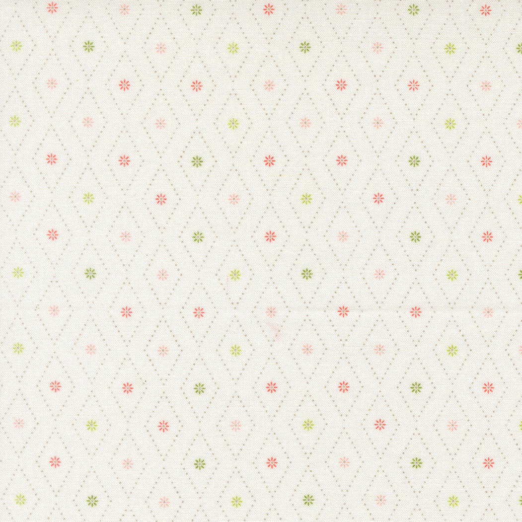 Poinsettia & Pear Argyle Blender Cloud fabric by Sherri & Chelsi for Moda Fabrics in red and green holiday colors