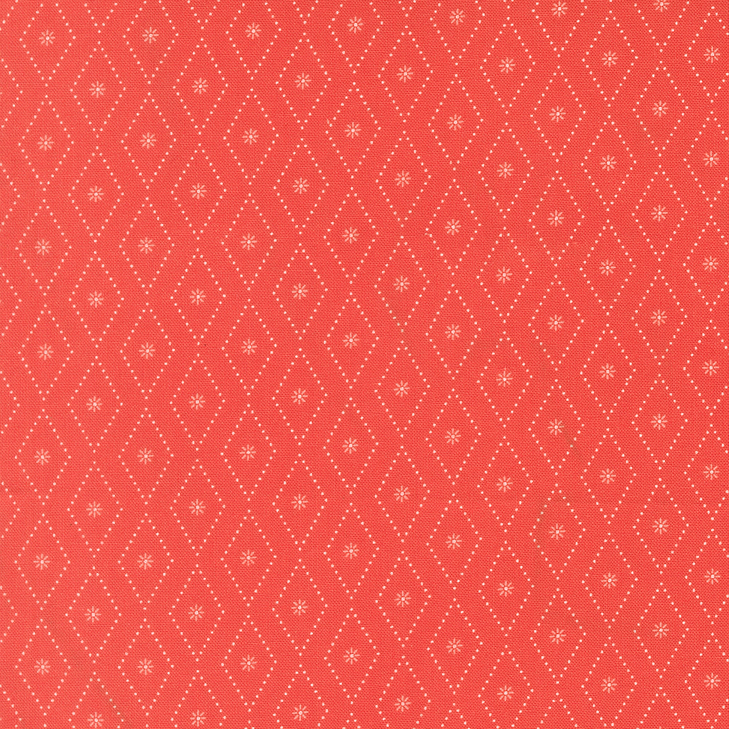 Poinsettia & Pear Argyle Blender Geranium fabric by Sherri & Chelsi for Moda Fabrics in red green and grey tones