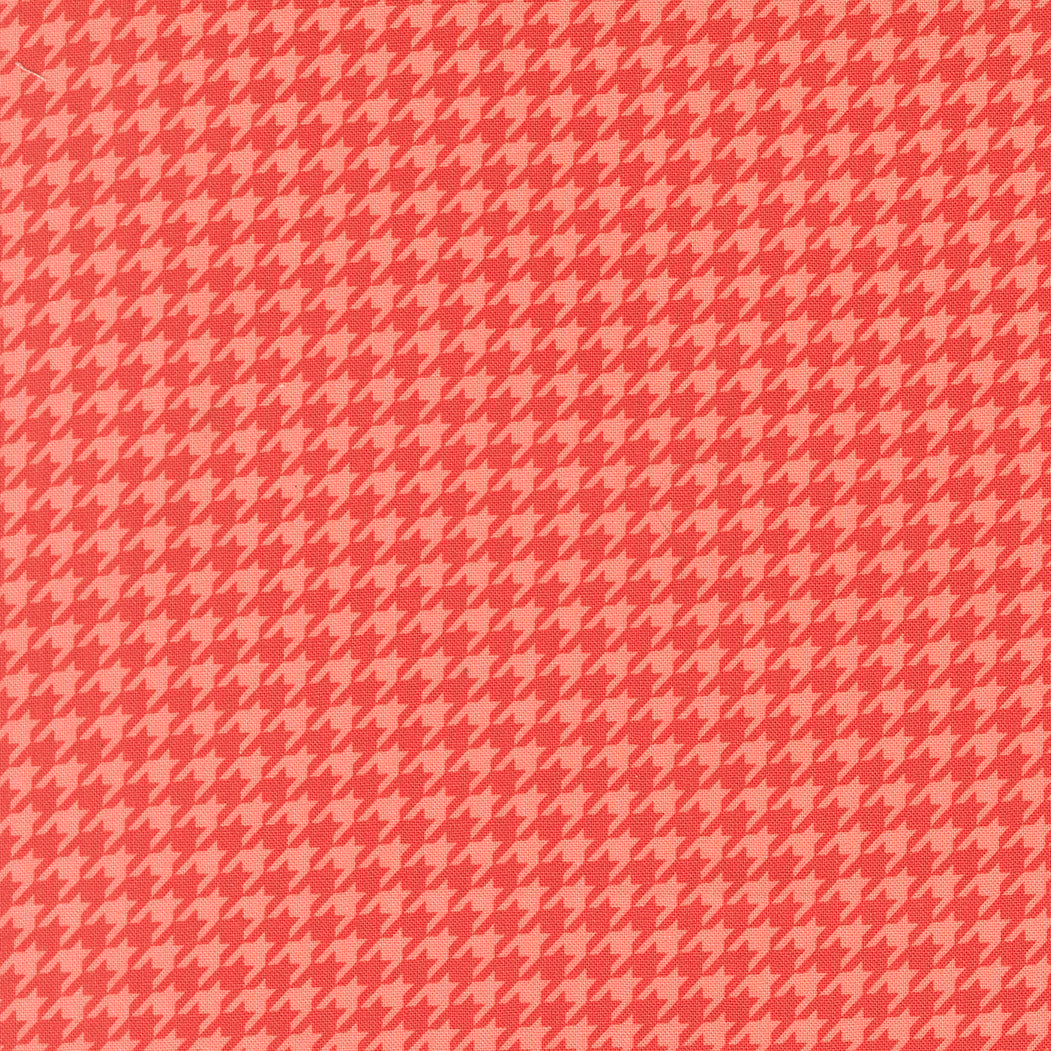 Poinsettia & Pear houndstooth blender fabric in red, green, pink, and grey by Sherri & Chelsi for Moda Fabrics