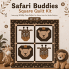 Safari Buddies Square Quilt Kit featuring Wildly Cute Safari fabric by Elena Amo, 68x68 inch quilt top pre-order