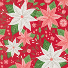 Sweetfire Road Merrily On High Christmas red poinsettia fabric by Moda Fabrics half-yard cut