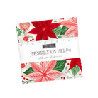 Merrily On High Christmas fabric charm pack with gingerbread, candy canes, poinsettias, holly, and snowflakes by Sweetfire Road for Moda Fabrics