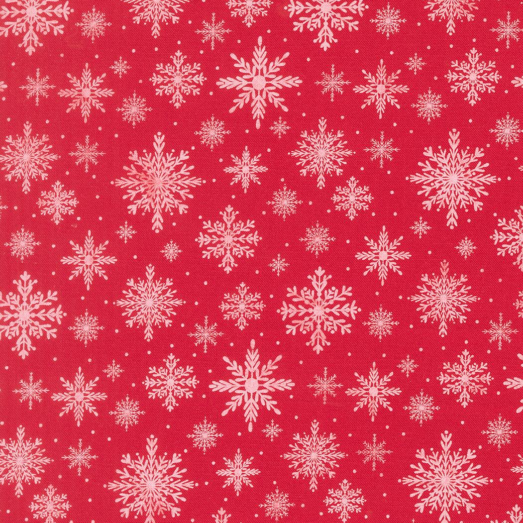 Merrily On High Christmas fabric with candy canes, poinsettias, holly, gingerbread, and snowflakes by Sweetfire Road