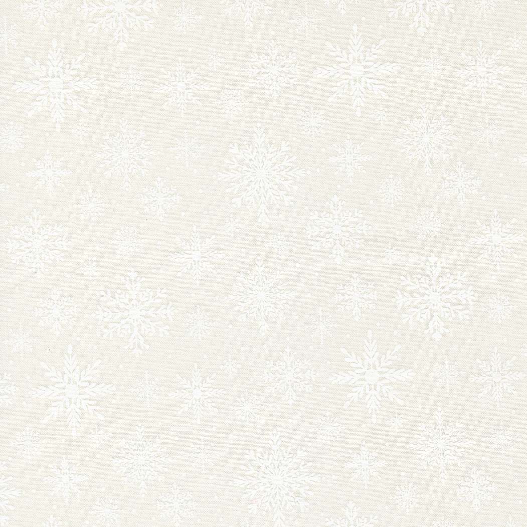 Sweetfire Road Merrily On High Christmas fabric with gingerbread, candy canes, poinsettias, holly, and snowflakes