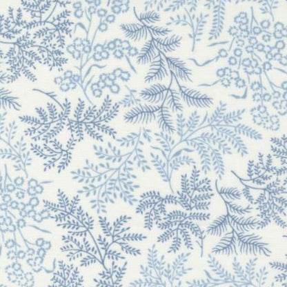 Nantucket Summer Cream Blue Sconset Landscape fabric by Camille Rosekelley for Moda