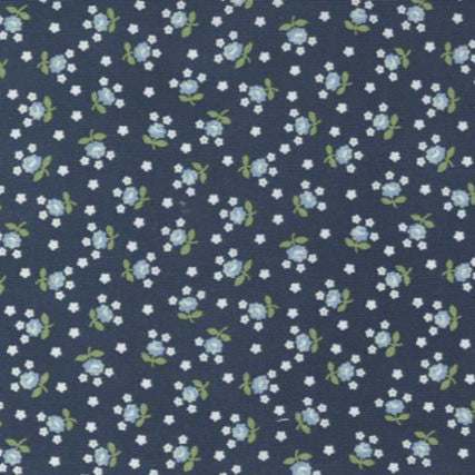 Nantucket Summer Navy Fairground Small Floral fabric by Camille Rosekelly for Moda