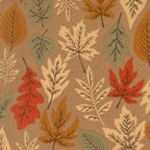 Windfall Leaf Fall oatmeal fabric by Stephanie Sliwinski featuring autumn leaves and seasonal motifs