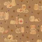 Windfall Pumpkin Patches oatmeal fabric with autumn leaves and pumpkins by Stephanie Sliwinski for Moda Fabrics