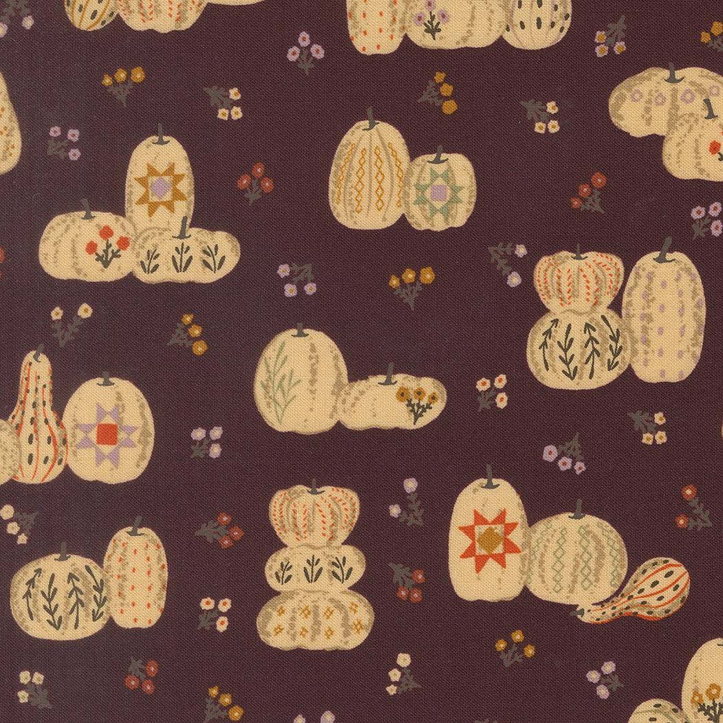Windfall Pumpkin Patches Merlot fabric with autumn pumpkin and leaf patterns by Stephanie Sliwinski