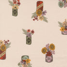 Windfall Vintage Flower Jars fabric design in eggshell by Stephanie Sliwinski for Moda Fabrics showcasing autumn floral motifs