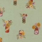 Windfall Vintage Flower Jars fabric design in aqua by Stephanie Sliwinski for Moda Fabrics