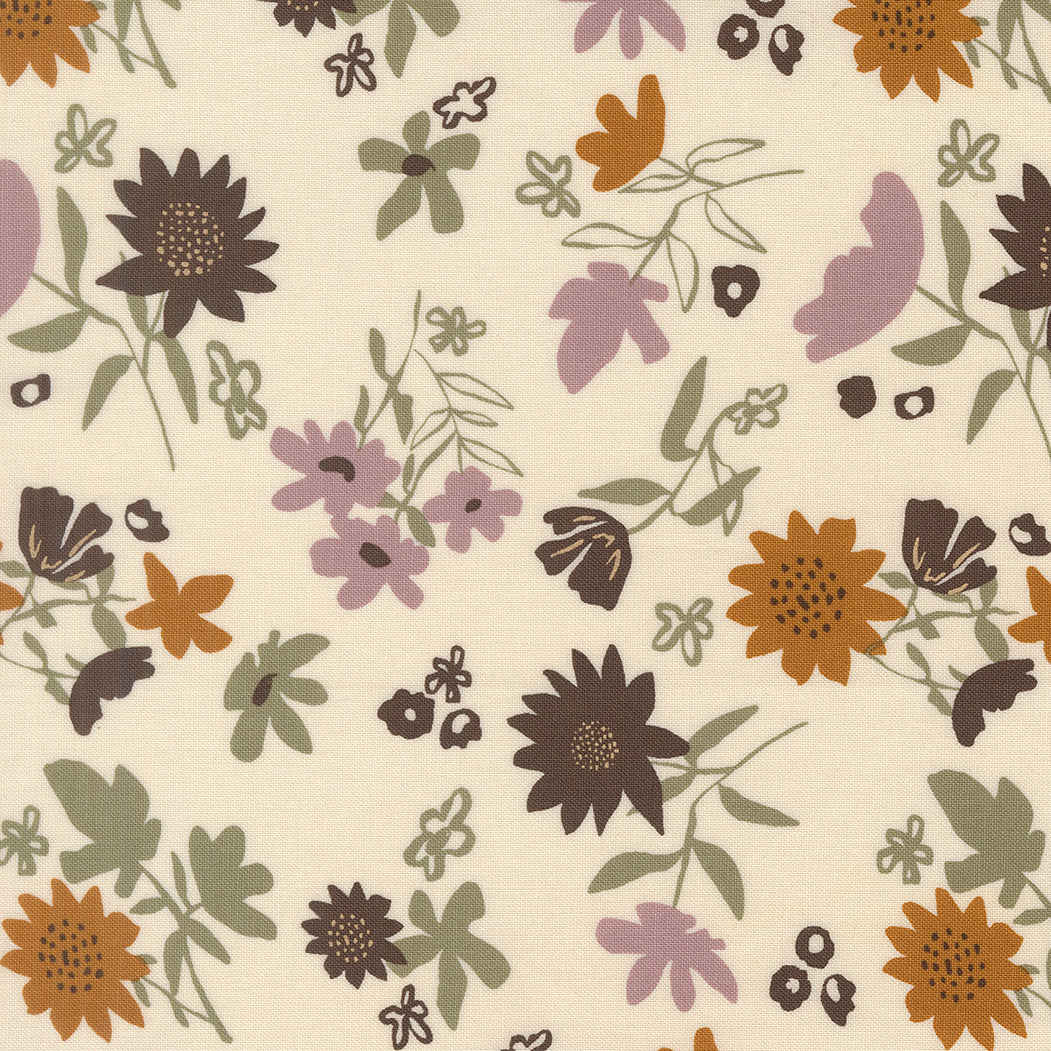 Windfall Playful Petals autumn fabric design with petals and vines by Stephanie Sliwinski for Moda Fabrics