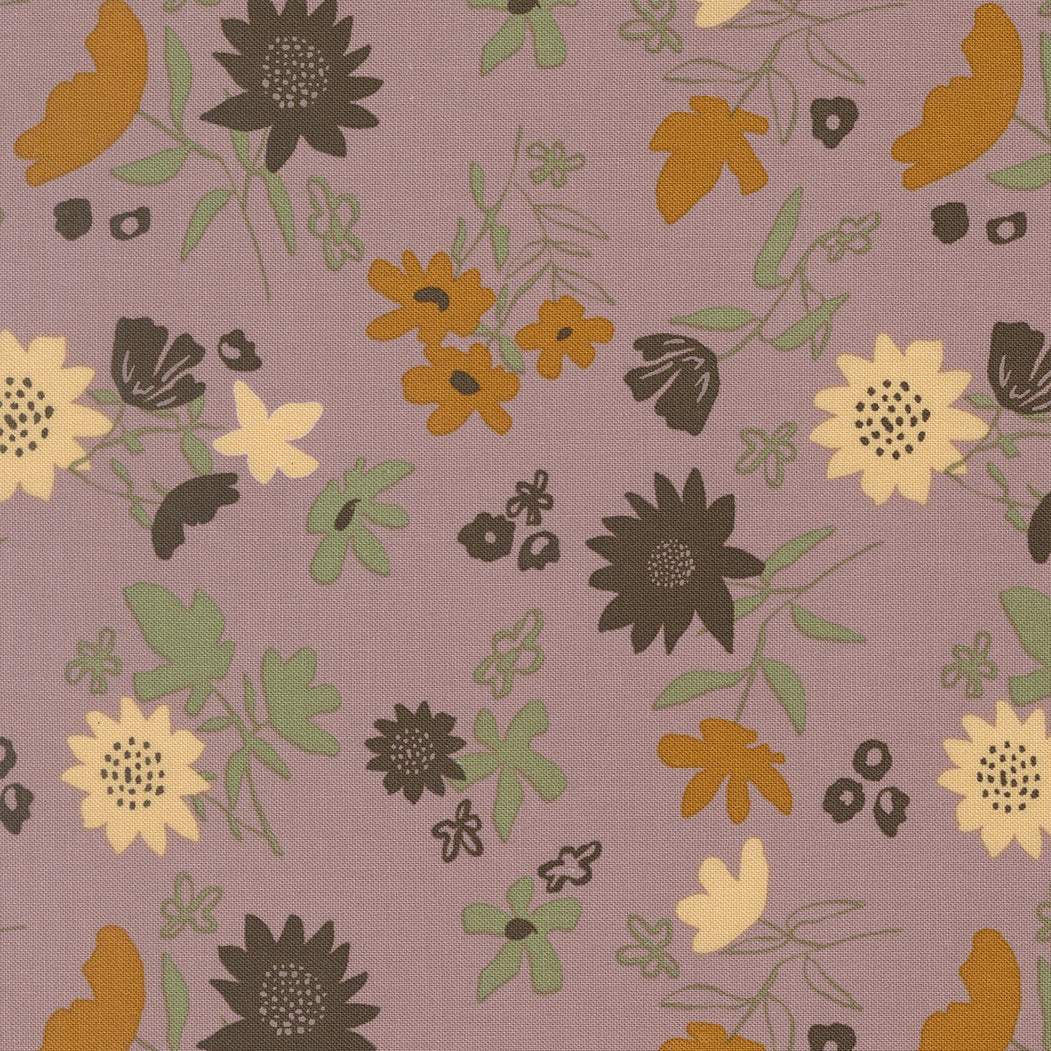 Windfall Playful Petals Thistle fabric by Stephanie Sliwinski featuring autumn-inspired floral and thistle motifs