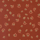 Windfall Autumn Breeze Rust fabric by Stephanie Sliwinski showcasing autumn leaves and sunflowers in warm rust tones