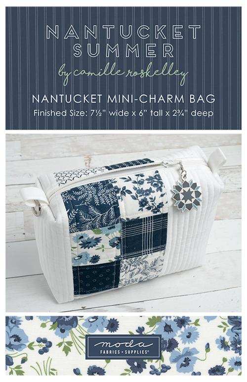 Nantucket Summer Project Sheet mini-charm bag pattern by Camille Roskelley for Moda