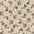 The Henhouse cross stitch chickens fabric by Gingiber for Moda Fabrics in cloud iron color