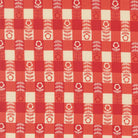 The Henhouse Flower Plaid fabric by Gingiber featuring rustic barnyard charm and hand-drawn floral plaid designs