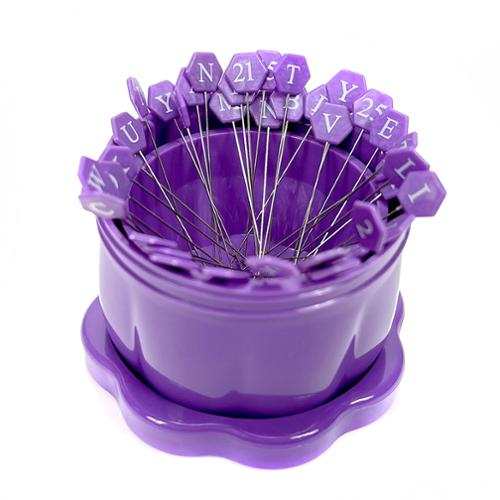 Large purple collapsible magnetic pin cup for sewing pins from Gypsy Quilter