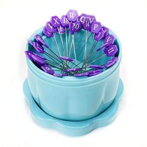 Large collapsible magnetic pin cup in Bohemian Blue by Gypsy Quilter for holding 2.1" pins safely