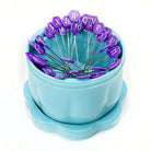 Large collapsible magnetic pin cup in Bohemian Blue by Gypsy Quilter for holding 2.1" pins safely