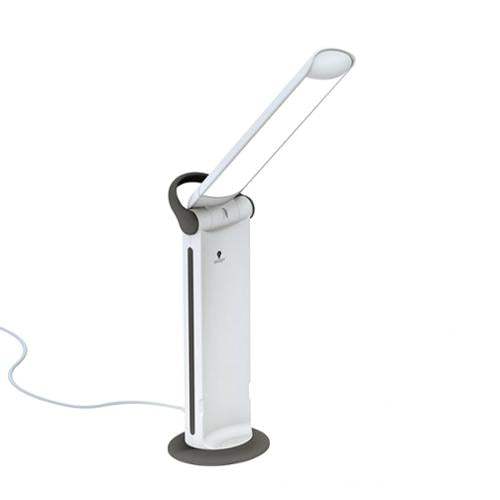 TWIST 2 GO portable rechargeable lamp with daylight LEDs and easy twist shade for adjustable lighting