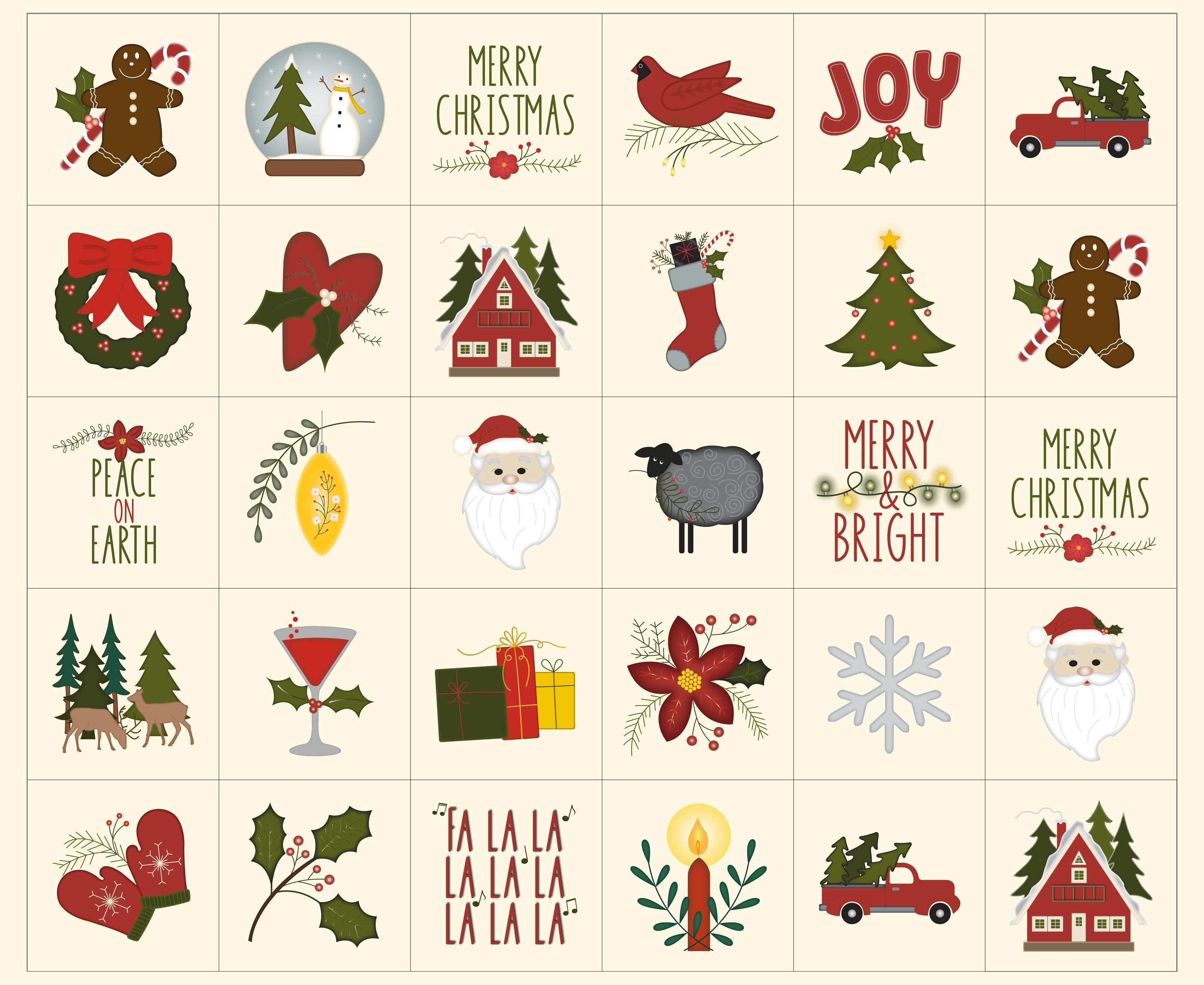Joyful Gatherings II holiday quilt panel with festive Christmas motifs in red, pine green, and cream by Lisa Bongean