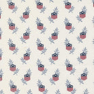 American Gatherings III Star Shield Cloud fabric by Primitive Gatherings with patriotic shield pattern on white background