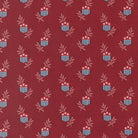 American Gatherings III Star Shield Deep Crimson fabric with patriotic shield and stars pattern on red background