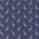 American Gatherings III Star Shield Nautical Blue fabric by Primitive Gatherings with patriotic shield pattern on blue background