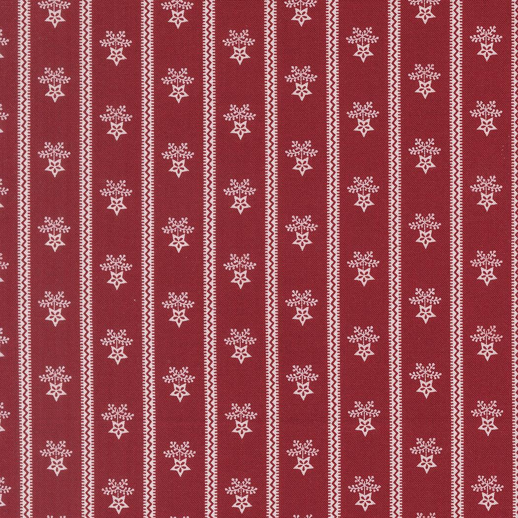 American Gatherings III floral stripe fabric in deep crimson by Primitive Gatherings for Moda Fabrics