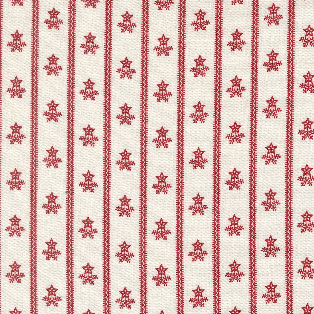 American Gatherings III fabric with crimson bouquet star stripes by Primitive Gatherings for Moda Fabrics