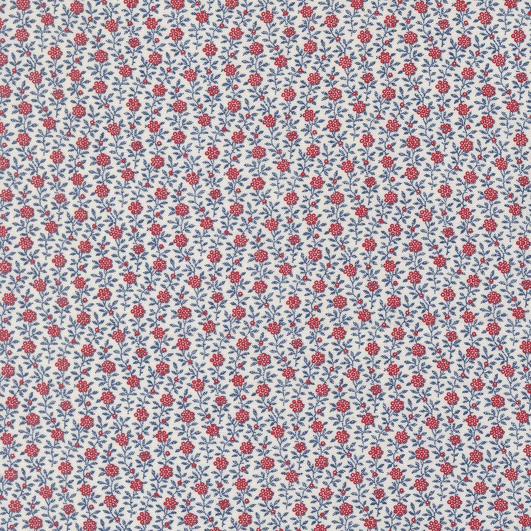 American Gatherings III Berry Small Floral Cloud fabric with red and blue floral pattern by Primitive Gatherings for Moda Fabrics