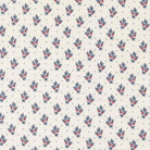 American Gatherings III fabric by Primitive Gatherings with small red and blue flower sprig pattern on white background