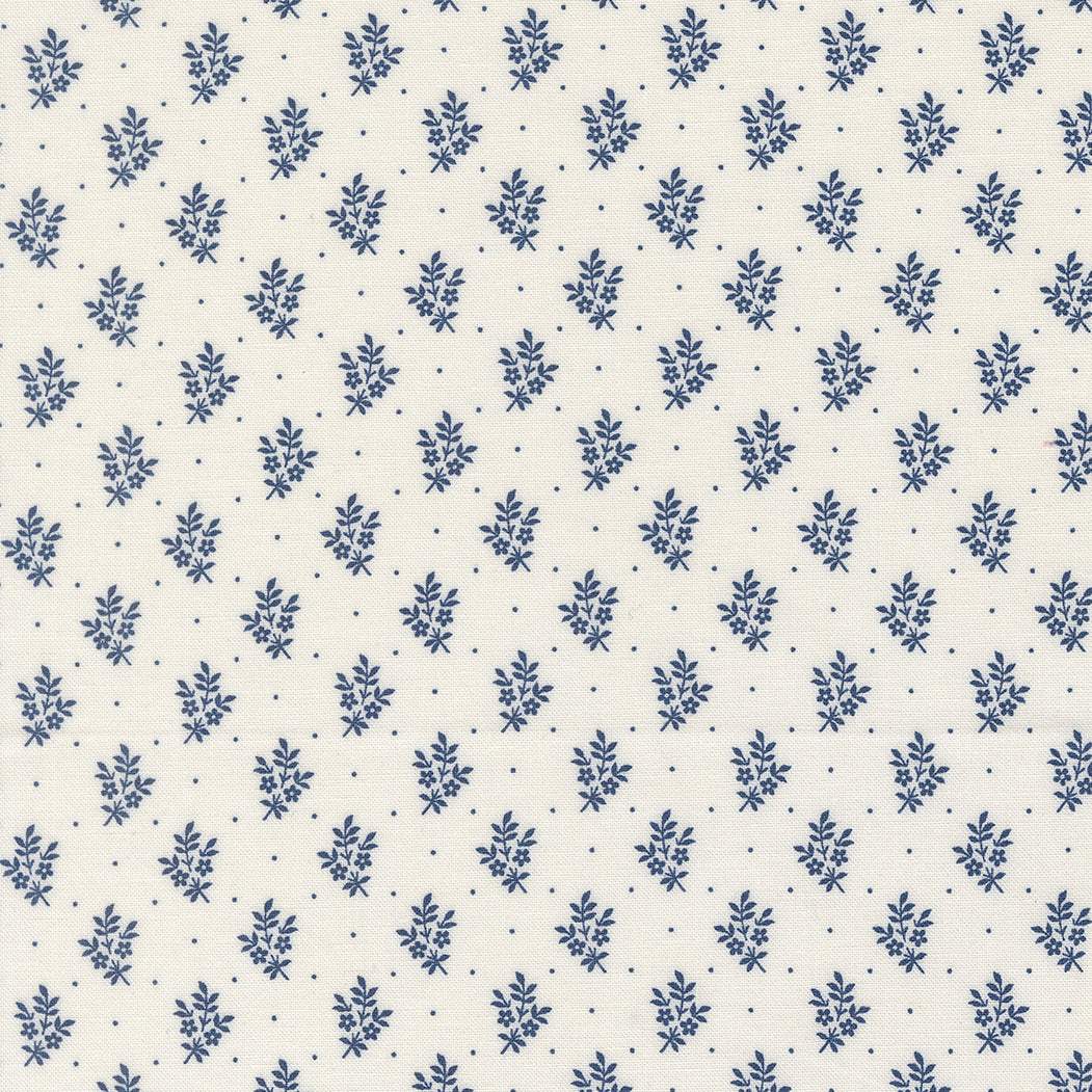 Primitive Gatherings American Gatherings III blue flower sprig fabric by Moda