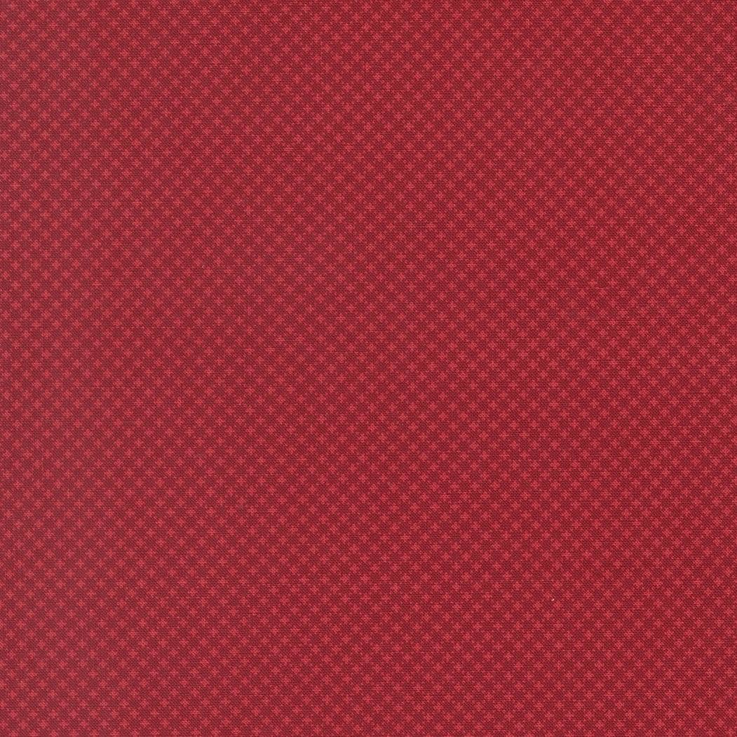 American Gatherings III Deep Crimson cross stitch blender fabric by Primitive Gatherings for Moda Fabrics