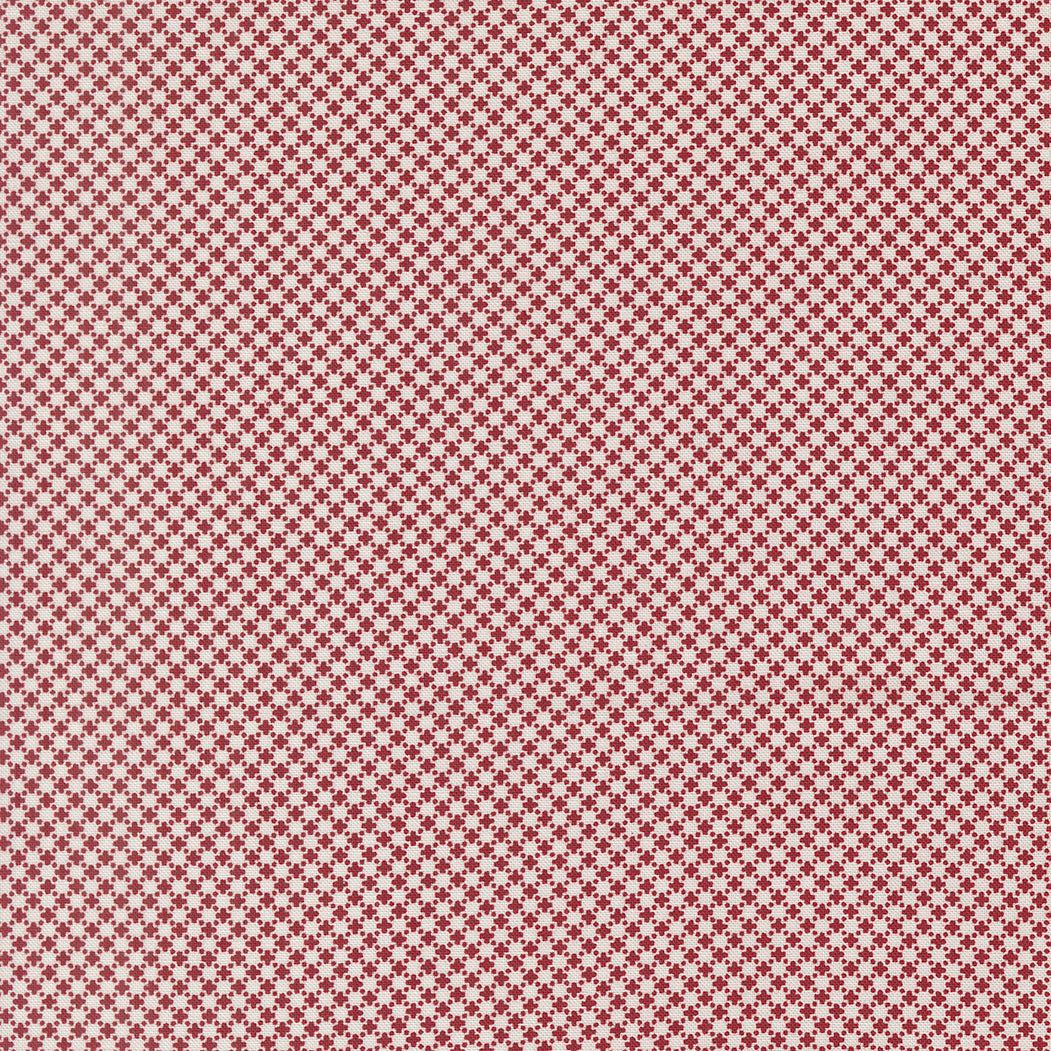 American Gatherings III Cross Stitch Blender fabric in Cloud Crimson pattern by Primitive Gatherings for Moda Fabrics