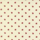 Joyful Gatherings II Poinsettia Cloud fabric panel with holiday motifs in red, green, and cream by Lisa Bongean