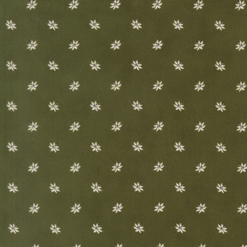 Joyful Gatherings II Poinsettia Evergreen fabric with red, green, and cream holiday motifs by Lisa Bongean for Moda Fabrics